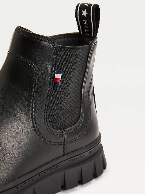 Tommy Hilfiger Schoenplaatjes Chelsea Laarzen Meisjes Zwart | TH315HTC