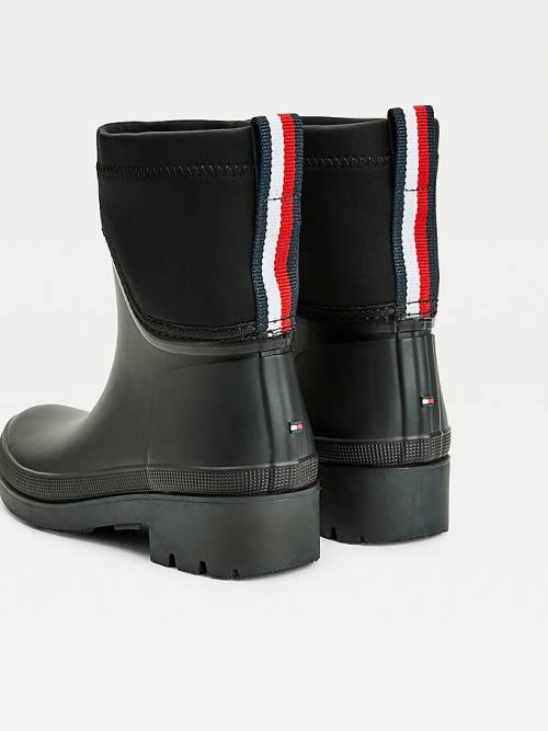 Tommy Hilfiger Schoenplaatjes Chelsea Rain Laarzen Dames Zwart | TH638DUR