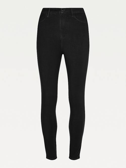 Tommy Hilfiger Sculpt High Rise Super Skinny Broek Dames Zwart | TH108SZW