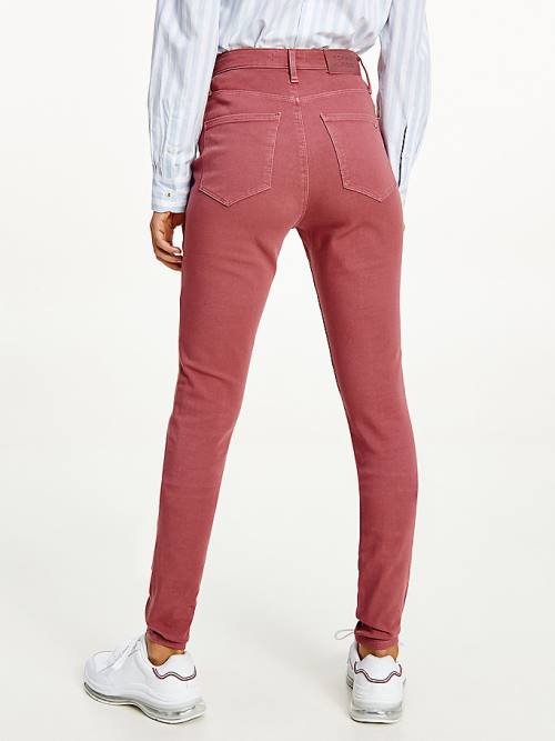 Tommy Hilfiger Sculpt High Rise Super Skinny Broek Dames Rood | TH923YKT