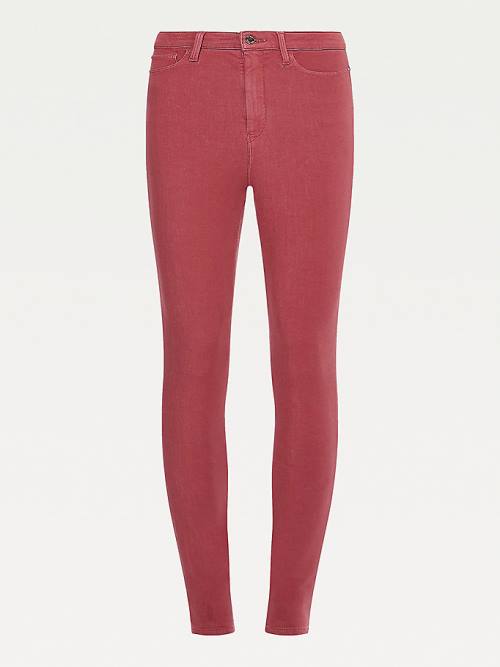 Tommy Hilfiger Sculpt High Rise Super Skinny Broek Dames Rood | TH923YKT