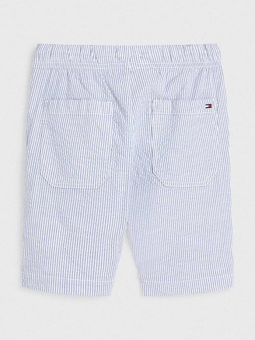 Tommy Hilfiger Seersucker Stripe Pull-On Shorts Broek Jongens Blauw | TH154NTM