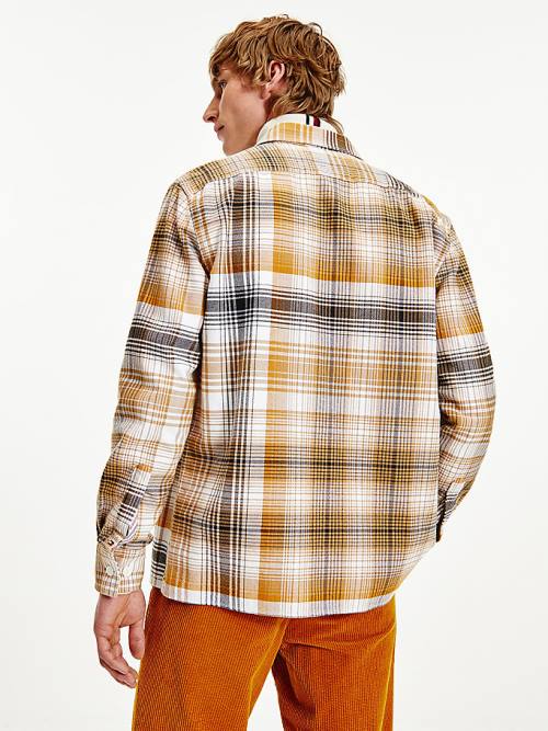 Tommy Hilfiger Shadow Check Relaxed Fit Overshirt Overhemd Heren Bruin | TH073LOX