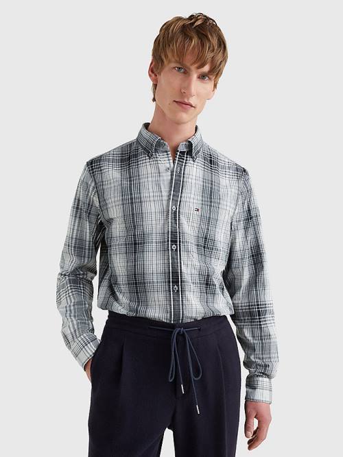 Tommy Hilfiger Shadow Check Relaxed Fit Overhemd Heren Grijs | TH514QXB