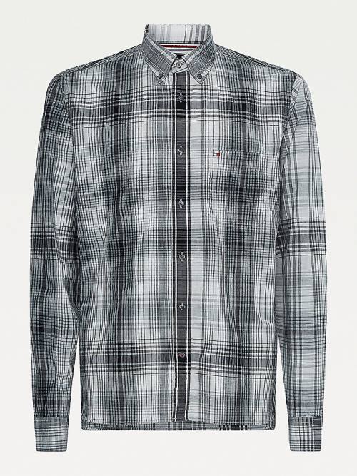 Tommy Hilfiger Shadow Check Relaxed Fit Overhemd Heren Grijs | TH514QXB