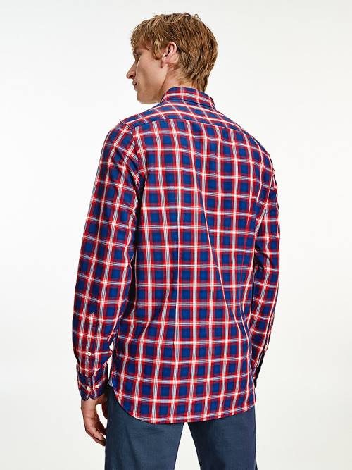 Tommy Hilfiger Shadow Check Slim Fit Overhemd Heren Blauw | TH891EXR