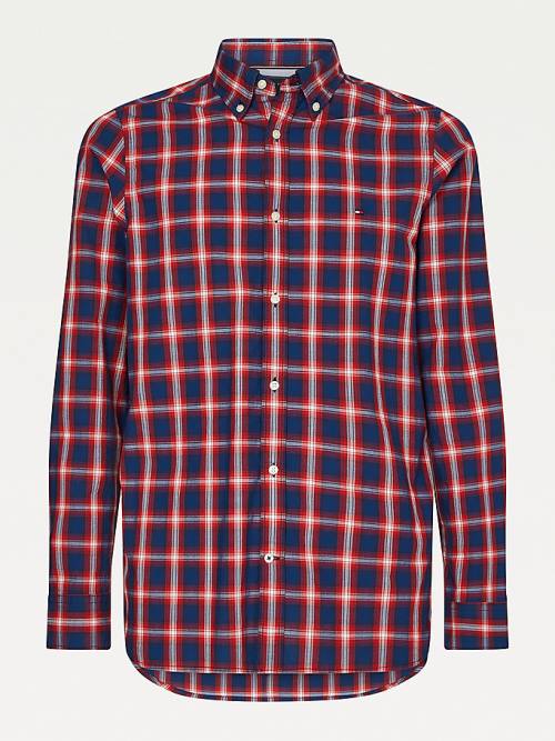 Tommy Hilfiger Shadow Check Slim Fit Overhemd Heren Blauw | TH891EXR