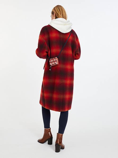 Tommy Hilfiger Shadow Check Wool Blend Jassen Dames Rood | TH359SOE