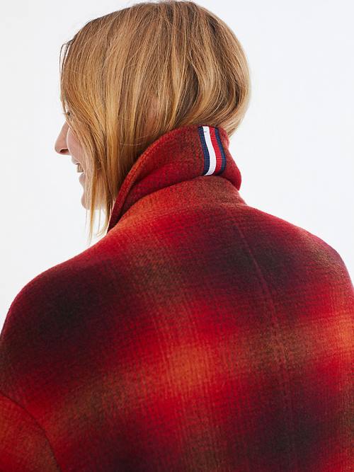 Tommy Hilfiger Shadow Check Wool Blend Jassen Dames Rood | TH359SOE