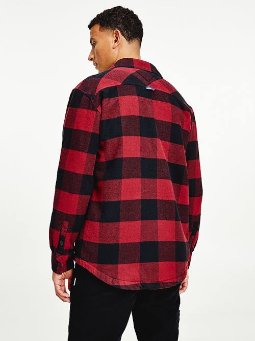 Tommy Hilfiger Sherpa Flannel Oversized Overshirt Overhemd Heren Rood | TH026VZK