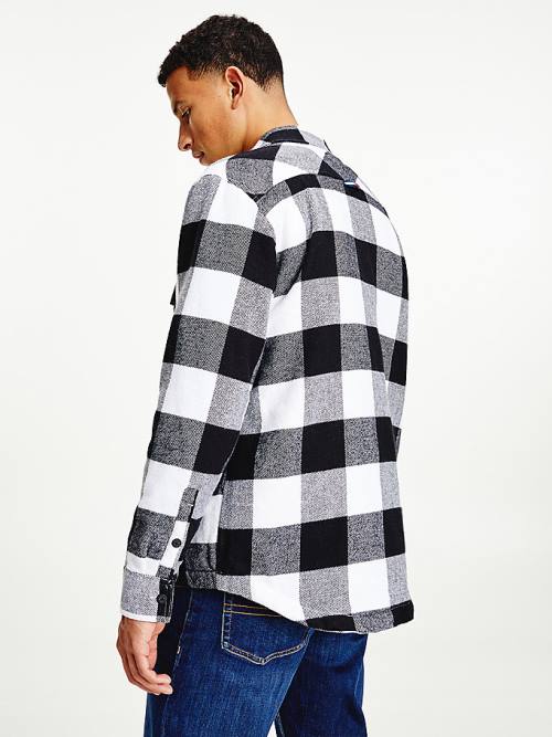 Tommy Hilfiger Sherpa Flannel Oversized Overshirt Overhemd Heren Wit | TH832AEC