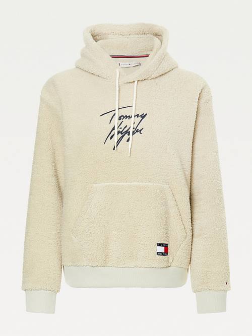 Tommy Hilfiger Sherpa Lounge Hoodie Dames Beige | TH274MAF