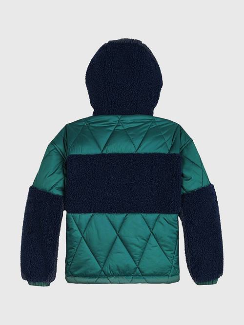 Tommy Hilfiger Sherpa Quilted Mix Met Capuchon Jassen Jongens Groen | TH481WJF