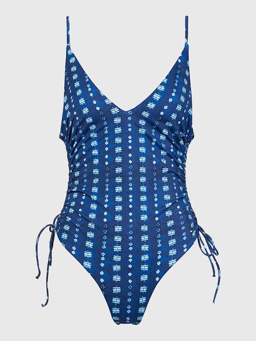 Tommy Hilfiger Shibori Print One Piecesuit Zwemkleding Dames Blauw | TH860QBG