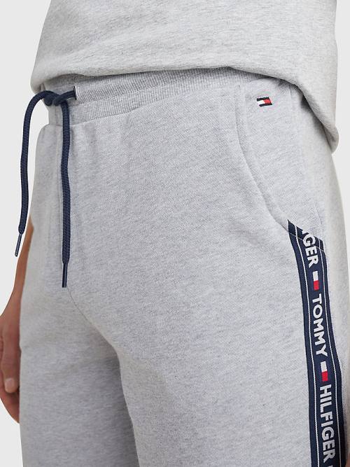 Tommy Hilfiger Side Logo Drawstring Shorts Pyjamas Heren Grijs | TH103ZFJ