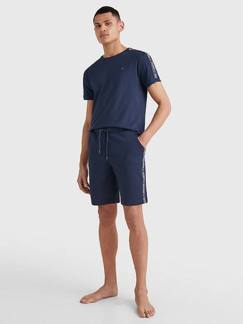 Tommy Hilfiger Side Logo Drawstring Shorts Pyjamas Heren Blauw | TH602EHG