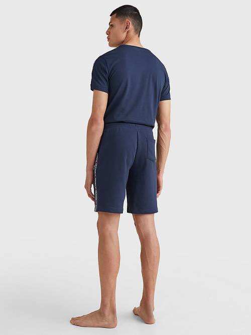 Tommy Hilfiger Side Logo Drawstring Shorts Pyjamas Heren Blauw | TH602EHG