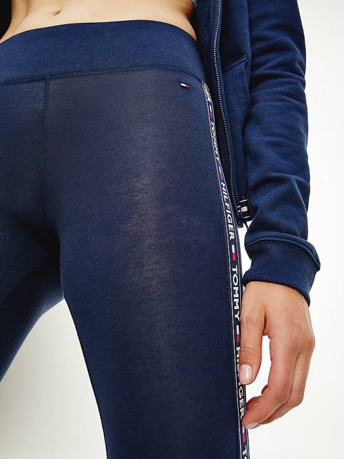 Tommy Hilfiger Side Logo Leggings Dames Blauw | TH647MXL