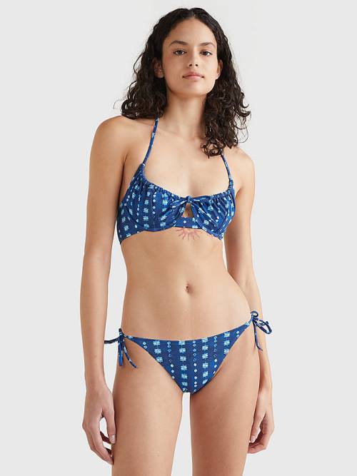 Tommy Hilfiger Side Tie Shibori Bikini Bottoms Zwemkleding Dames Blauw | TH290CWN