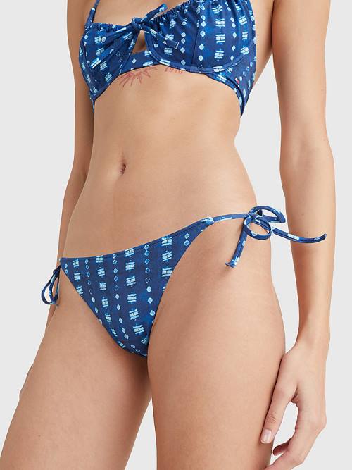 Tommy Hilfiger Side Tie Shibori Bikini Bottoms Zwemkleding Dames Blauw | TH290CWN