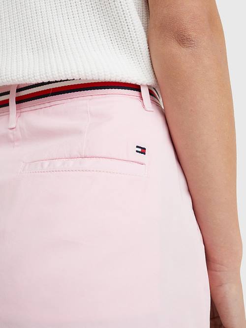 Tommy Hilfiger Signature Belt Chino Mini Rokken Dames Roze | TH475WUC