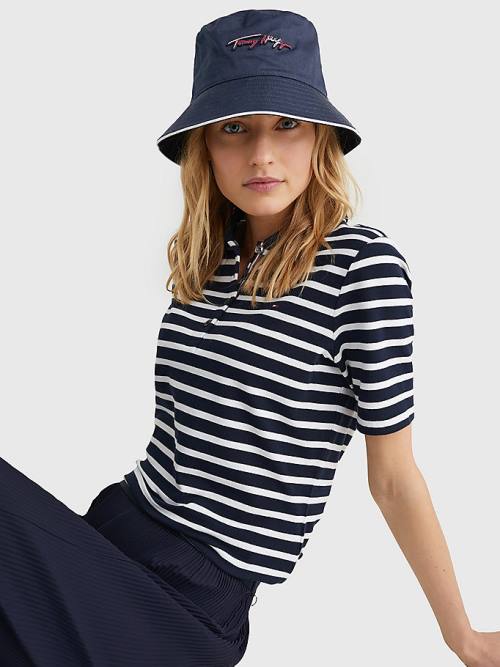 Tommy Hilfiger Signature Bucket Hoeden Dames Blauw | TH201LVY