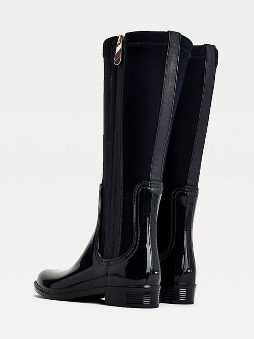 Tommy Hilfiger Signature Contrast Panel Long Rainboots Laarzen Dames Blauw | TH904PGA