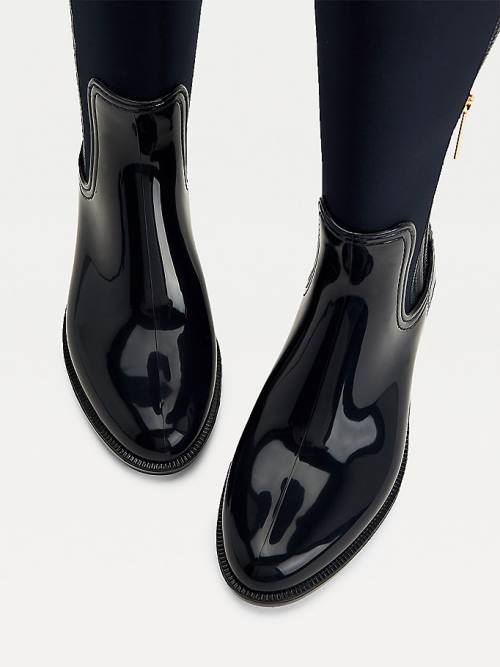 Tommy Hilfiger Signature Contrast Panel Long Rainboots Laarzen Dames Blauw | TH904PGA