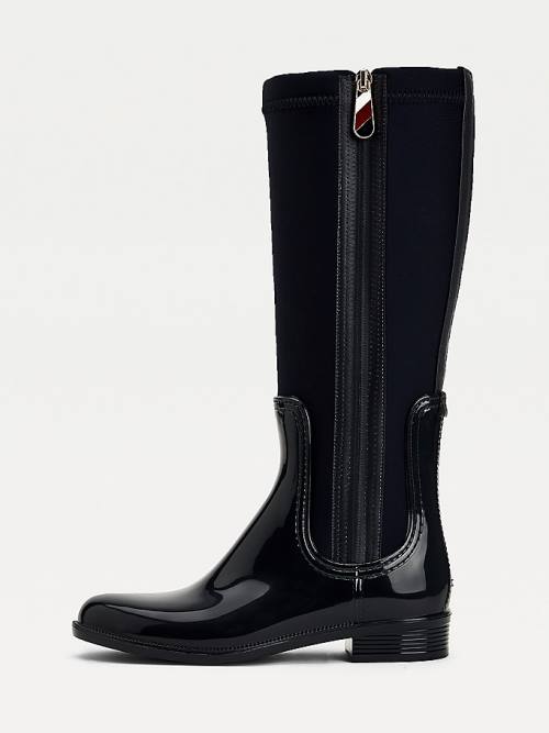 Tommy Hilfiger Signature Contrast Panel Long Rainboots Laarzen Dames Blauw | TH904PGA