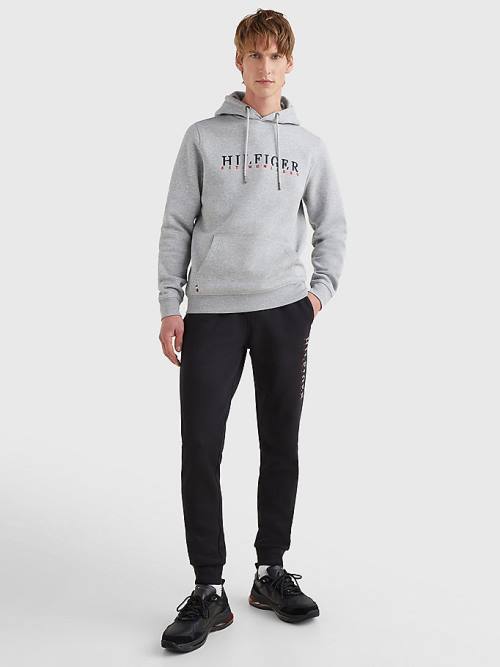 Tommy Hilfiger Signature Flex Fleece Logo Hoodie Heren Grijs | TH876KOF