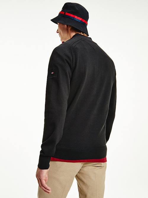 Tommy Hilfiger Signature Half-Zip Jumper Truien Heren Zwart | TH853NOK