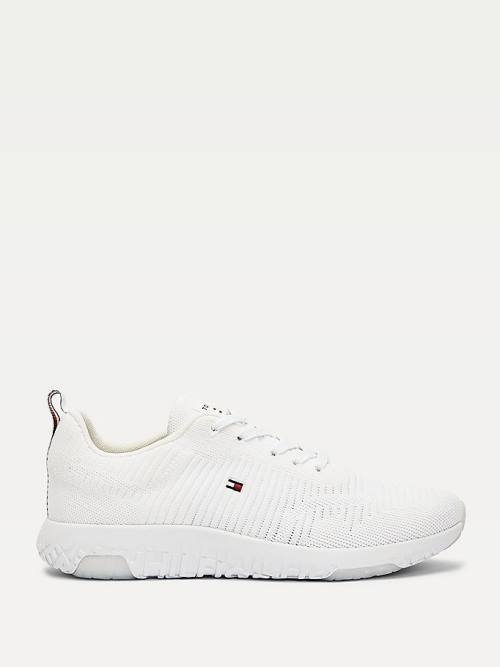 Tommy Hilfiger Signature Knitted Sneakers Heren Wit | TH421SFL