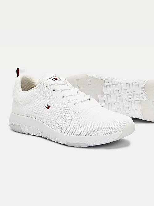 Tommy Hilfiger Signature Knitted Sneakers Heren Wit | TH421SFL