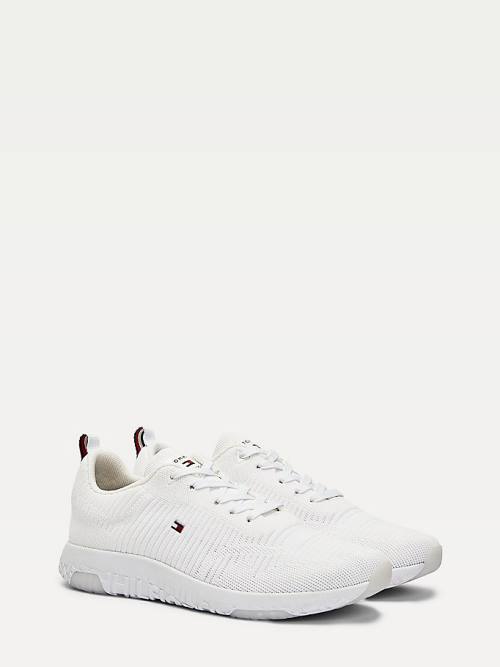 Tommy Hilfiger Signature Knitted Sneakers Heren Wit | TH421SFL