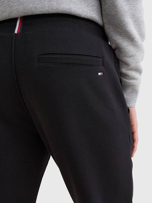 Tommy Hilfiger Signature Leg Logo Joggers Broek Heren Zwart | TH860OIC