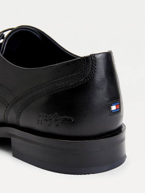 Tommy Hilfiger Signature Leren Derby Formele Schoenen Heren Zwart | TH307WBU