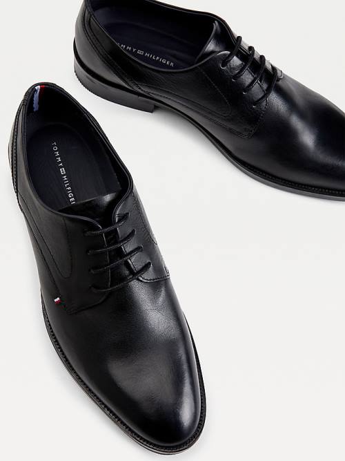 Tommy Hilfiger Signature Leren Derby Formele Schoenen Heren Zwart | TH307WBU