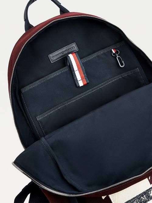 Tommy Hilfiger Signature Logo Backpack Tassen Heren Rood | TH498ANE