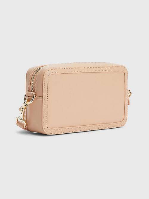 Tommy Hilfiger Signature Logo Camera Tassen Dames Beige | TH125XOA