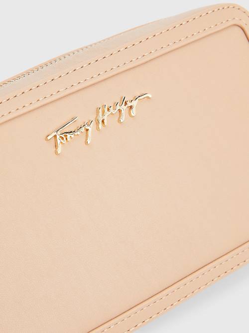 Tommy Hilfiger Signature Logo Camera Tassen Dames Beige | TH125XOA