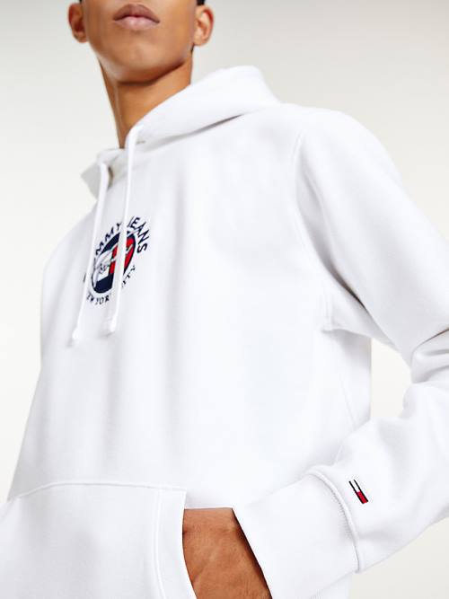 Tommy Hilfiger Signature Logo Hoodie Heren Wit | TH159QHF