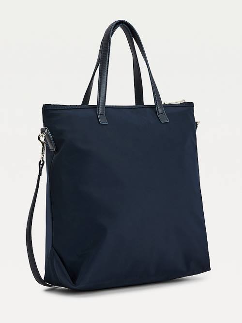 Tommy Hilfiger Signature Logo Tote Tassen Dames Blauw | TH493TKX