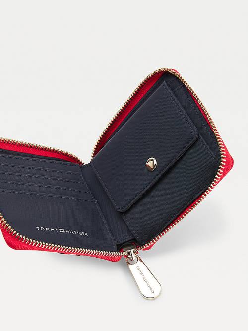 Tommy Hilfiger Signature Medium Zip Around Portefeuille Dames Rood | TH704DZM