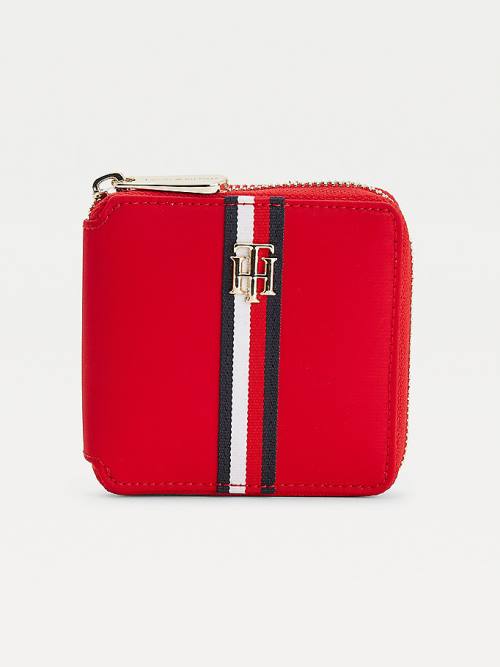 Tommy Hilfiger Signature Medium Zip Around Portefeuille Dames Rood | TH704DZM