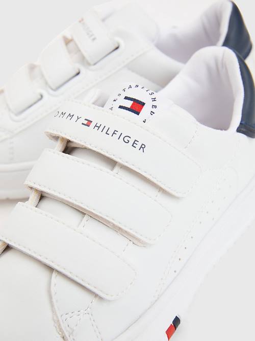 Tommy Hilfiger Signature Midsole Low-Top Sneakers Jongens Wit | TH185KML