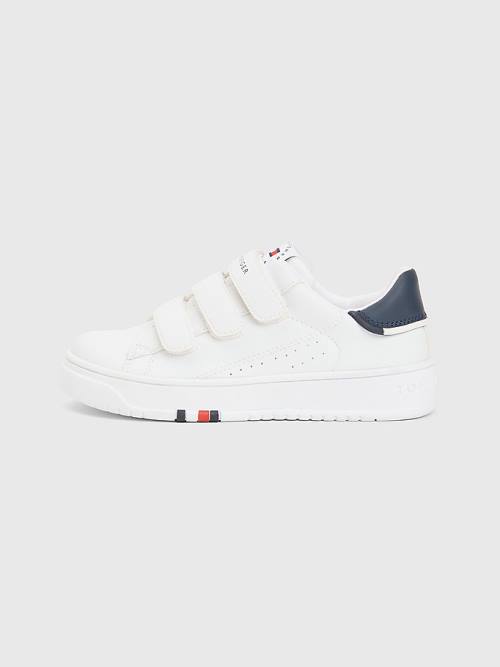 Tommy Hilfiger Signature Midsole Low-Top Sneakers Jongens Wit | TH185KML