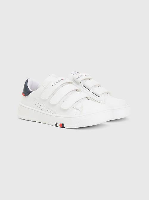 Tommy Hilfiger Signature Midsole Low-Top Sneakers Jongens Wit | TH185KML