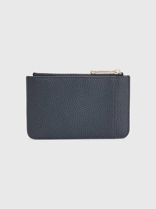 Tommy Hilfiger Signature Monogram Card Holder Portefeuille Dames Blauw | TH082PRB