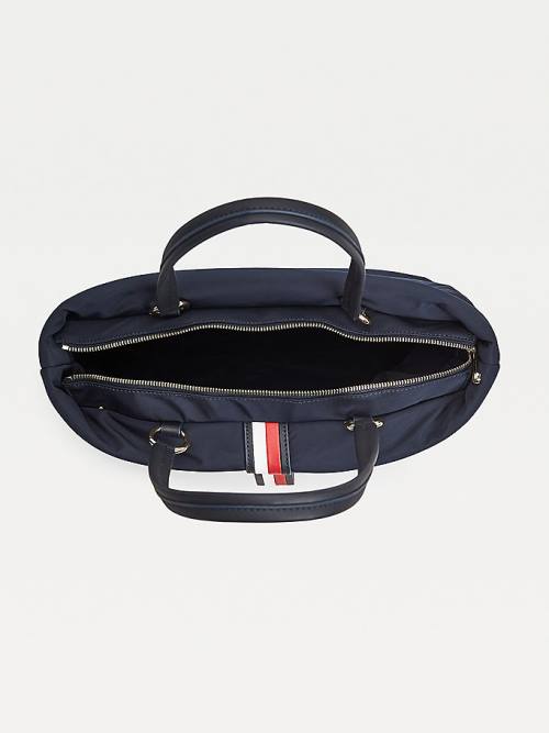 Tommy Hilfiger Signature Monogram Tote Tassen Dames Blauw | TH425QHJ