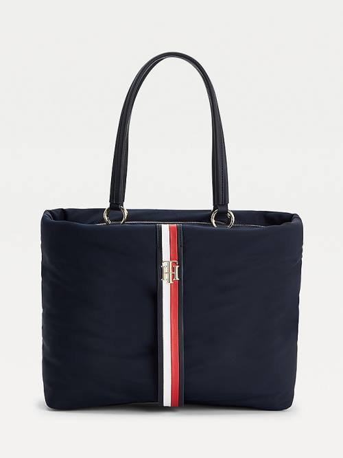 Tommy Hilfiger Signature Monogram Tote Tassen Dames Blauw | TH425QHJ